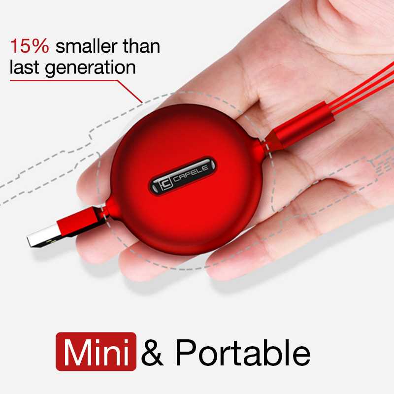 Cafele 3 in 1 Retractable Micro USB Type C Cable for iPhone - 图2