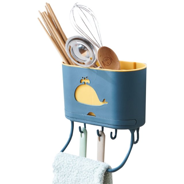 Multi-use Kitchen Organizer Wall Mounted Utensil Rack Flatwa - 图0