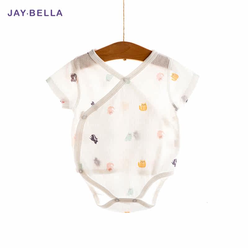 新生婴儿夏季无骨缝制纯棉外出服 jaybella杰贝拉连身衣/爬服/哈衣