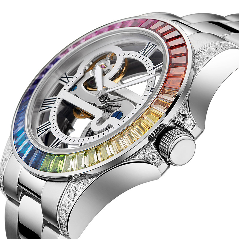 蒂玮娜davena女时尚镶钻全镂空男表 davena手表国产腕表