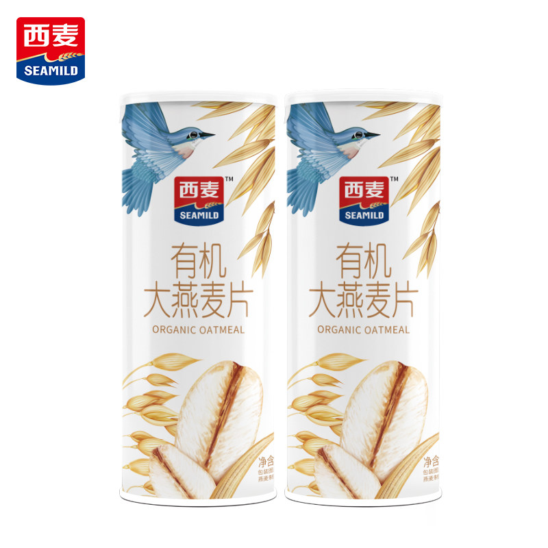 西麦有机大燕麦片350g桶 0添加蔗糖速食营养冲饮早餐代餐原味食品