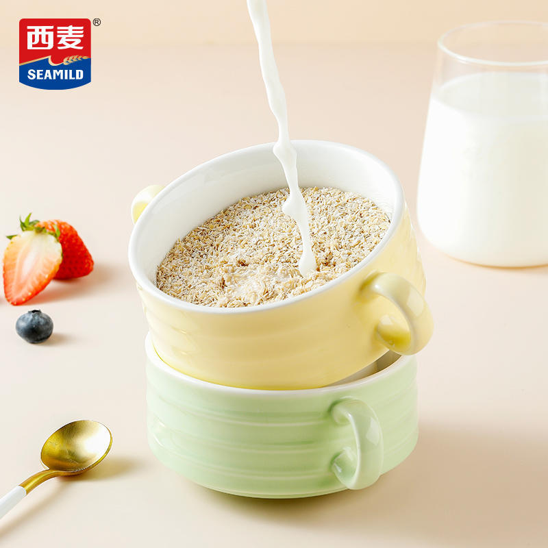 西麦高纤燕麦麸皮400g袋装即食免煮无蔗糖添加早餐健身高蛋白代餐
