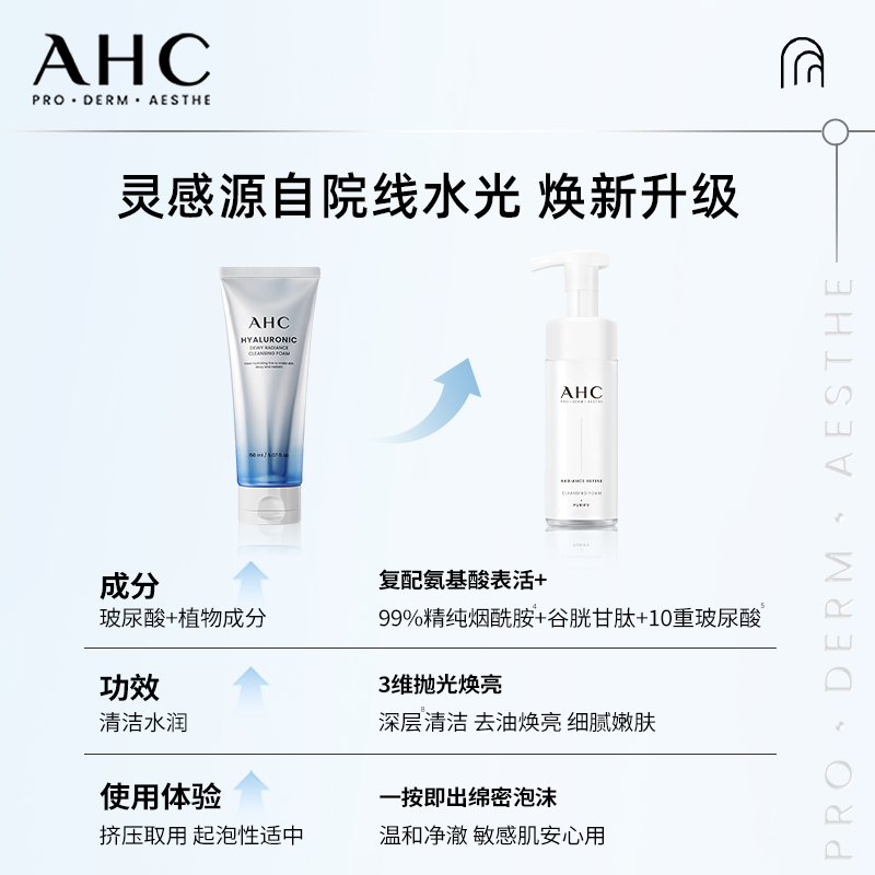 【立即抢购】AHC 小神仙洁面洗面奶深层清洁焕亮保湿滋润护肤官方