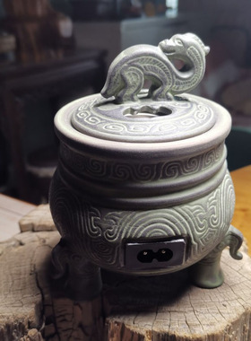 手工造德化陶瓷仿古做旧电熏香炉