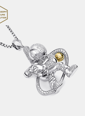 埃斯意galaxy925银项链嘻哈宝石