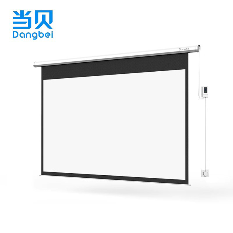 当贝官方旗舰店-100英寸16:9电动幕布投影仪幕布家庭影院3D高清白塑可兼容16:10和4:3_虎窝淘