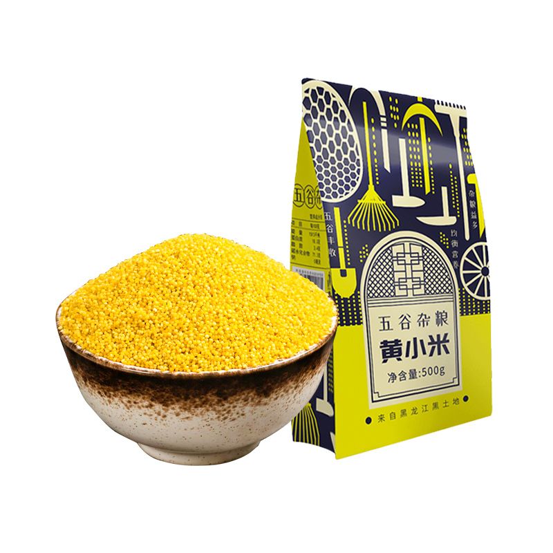 新东北黄小米500g*5 五谷杂粮吃的小黄米黑龙江粮食糯小米特产 - 图3