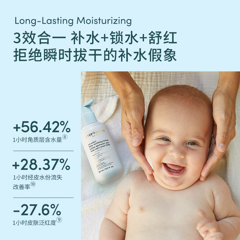 Evereden/安唯伊夏季婴儿舒缓滋润保湿水凝小蓝润肤乳身体乳251ml