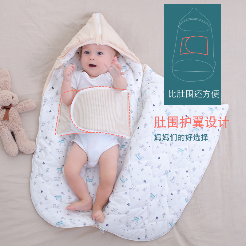 喜卡缇母婴旗舰店新生婴儿抱被秋冬加厚款防惊跳襁褓初生宝宝用品春秋外出冬季包被0