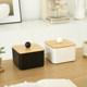 Japanese simple makeup cotton cotton swab storage box makeup remover cotton toothpick line partition box desktop cosmetic storage box