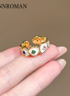 彩色水晶戒指女高级感轻奢