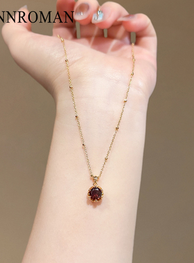 红宝石项链小众设计高级感
