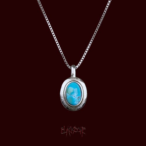 黑骨BLACKBONE S925纯银绿松石吊坠项链复古民族风男女同款锁骨链 - 图3