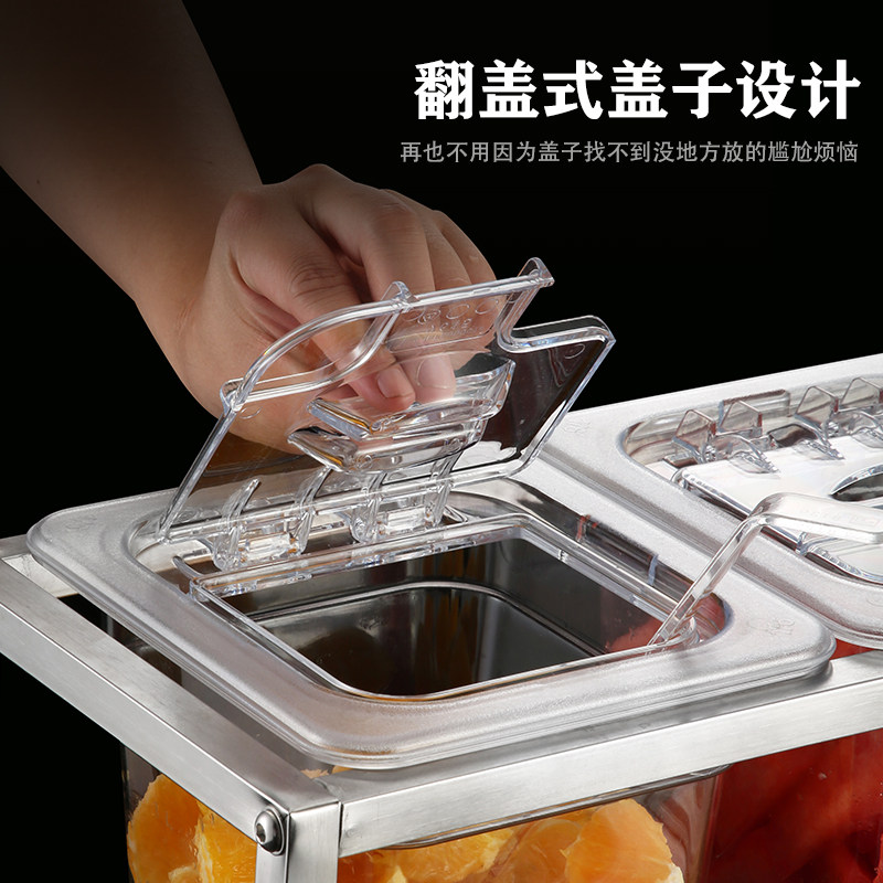 亚克力份数盆架果酱盒奶茶店专用塑料冰粉水果捞配料盒透明盒子架 - 图0