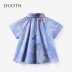 DUOTH Dot Girls Áo mùa hè Thin Kids Tops Quần áo búp bê Trẻ em Cotton Áo sơ mi ngắn tay - Áo sơ mi