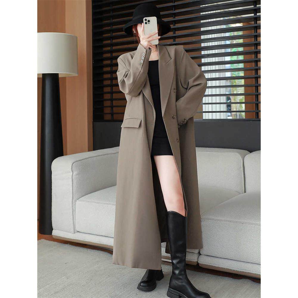 BEBE NOBLE长款西装风衣外套女2025秋冬季高端显瘦英伦风过膝大衣,淘宝优惠券,粉丝福利购,淘宝优惠卷