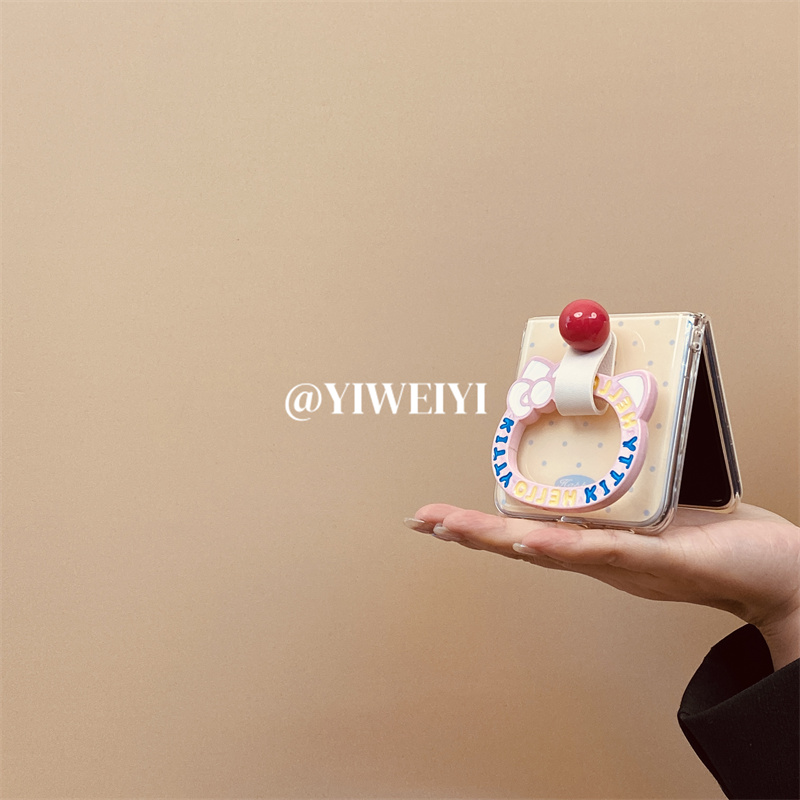依维意 适用于OPPOFindN3Flip折叠手机壳华为PuraX粉色kt猫支架三星ZFlip6/5/4可爱小米MIXFlip2新款Pocket2 - 图3
