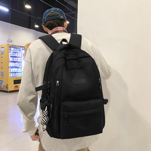 书包女大容量男款高中初中生中学生背包双肩包大学生简约年级男生 - 图1