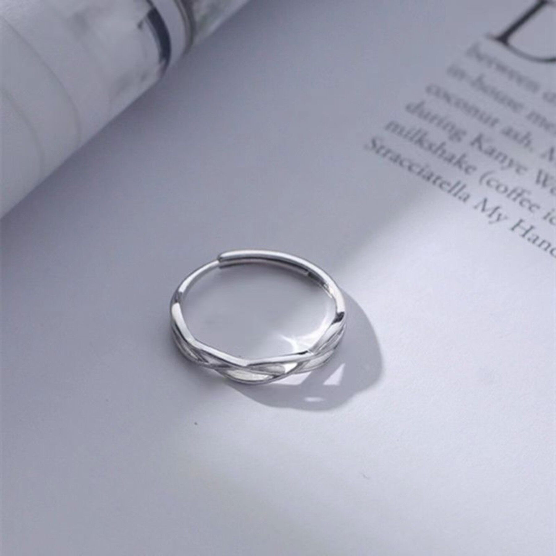 Light luxury niche couple's plain ring open ring adjustable