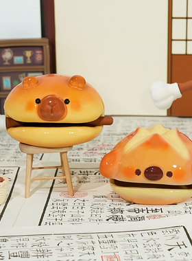 可爱面包木鱼解压桌面摆件