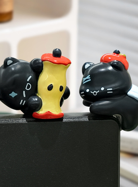 苹果小煤球趴趴桌面摆件