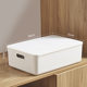 Thickened storage box debris storage basket kitchen cabinet plastic finishing box rectangular white storage basket desk frame