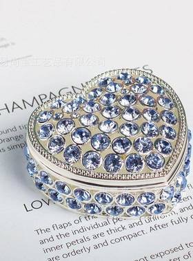 镶钻珐琅彩首饰盒创意小礼品珠宝盒桌面摆件家居饰品心形收纳盒