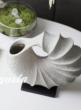 复古简约软装饰品中古风树脂样板间客厅餐厅别墅花瓶花器干花摆件