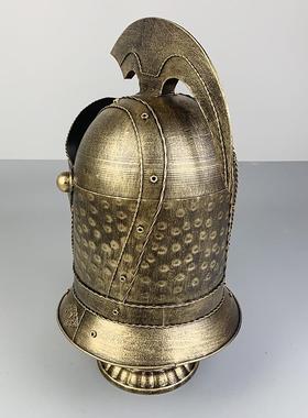 复古件铁艺装饰头盔摆中工世纪盔甲勇士1911模型手制作酒吧影道摄
