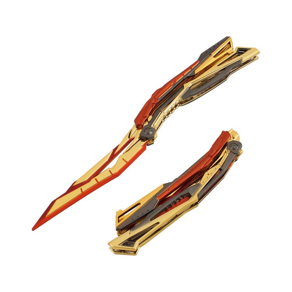 穿越火线玩具穿越火线合金模型炽芒蝶刃蝴蝶刀荣耀世冠白鲨可折叠武器周边玩具