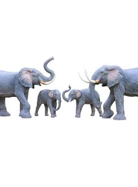 大型仿真野生大象玻璃钢雕塑博物馆动物园草坪装饰房地产美陈摆件