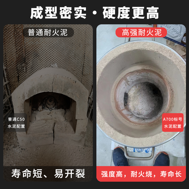 耐火水泥炉灶用耐火泥耐火土炉膛专用耐高温材料锅炉砖高温材料沙 - 图1