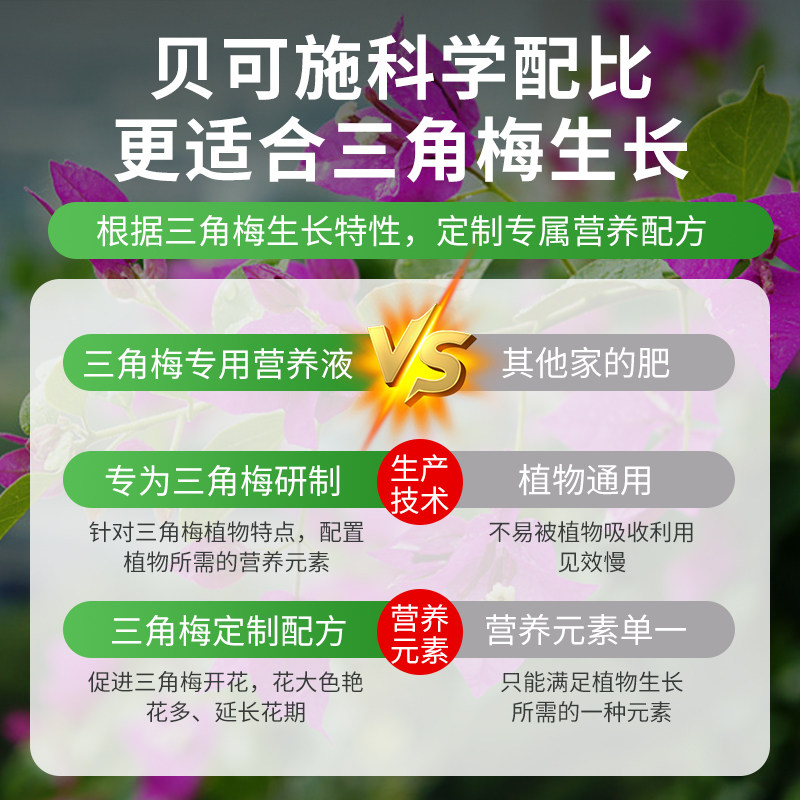 贝可施三角梅专用营养液液体肥花肥水培发财树月季养花草莓肥料,淘宝优惠券,粉丝福利购,淘宝优惠卷