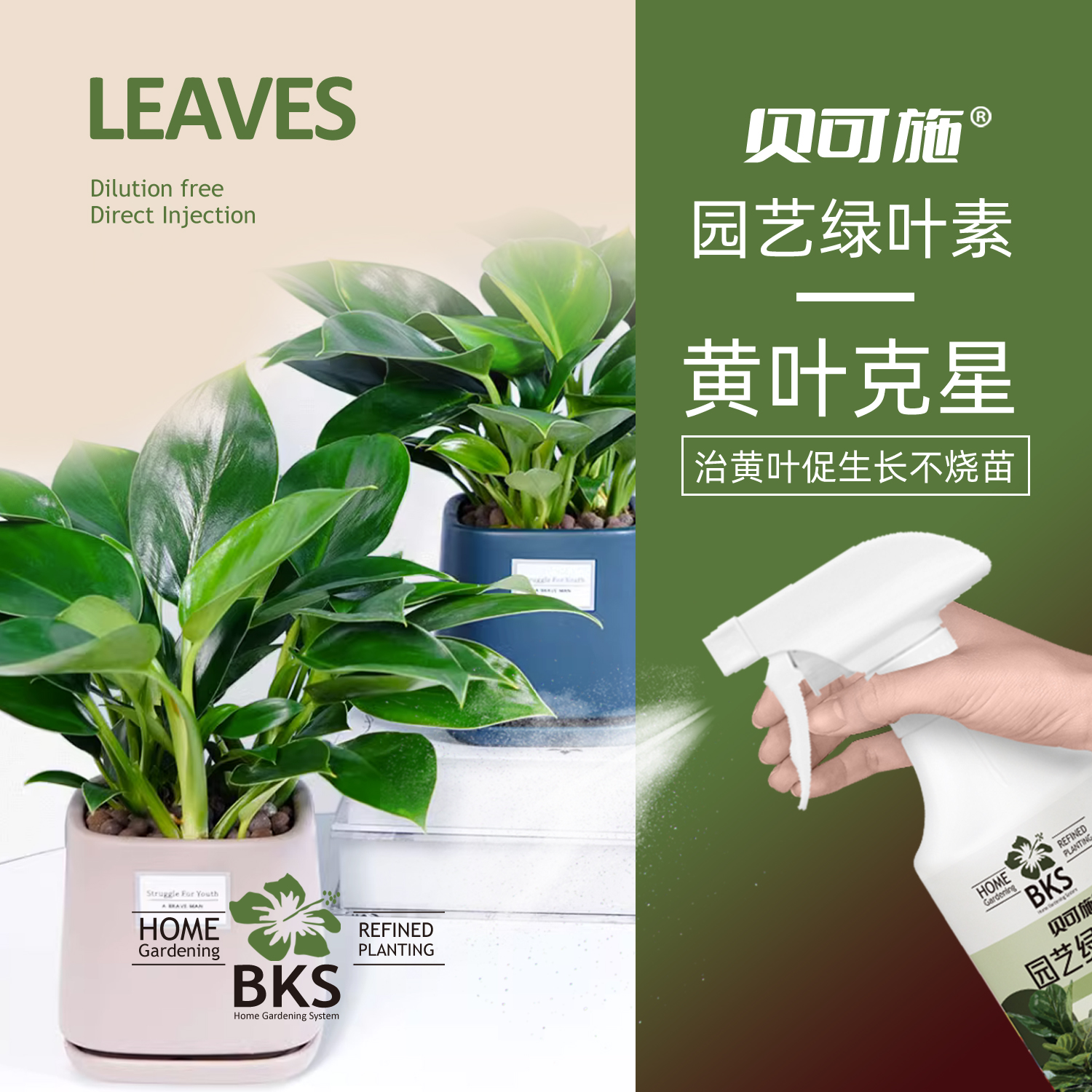 贝可施绿叶素一喷绿免稀释营养液植物花卉通用型园艺叶绿素旗舰店-图1