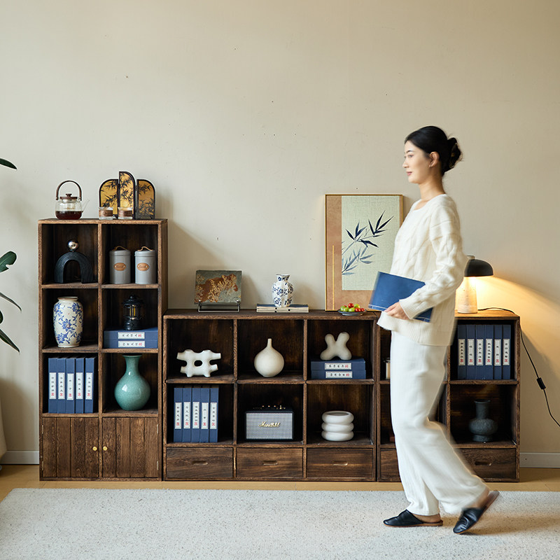 儿童实木书架落地置物架多层客厅靠墙柜子储物柜学生收纳家用书柜,淘宝优惠券,粉丝福利购,淘宝优惠卷
