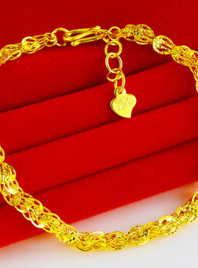 黄金手链9999足金纯金女款凤尾链真金子年轻人素金送女友礼物