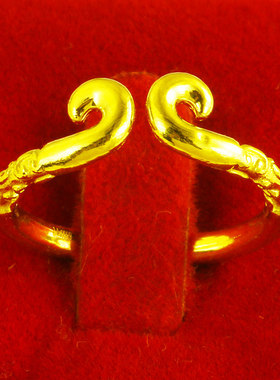 黄金戒指9999足金女款紧箍咒情侣对戒纯金食指环按克重送老婆