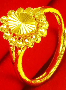 黄金戒指9999足金女款纯金指环新娘结婚首饰素金按克重送女友