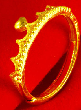 黄金戒指9999足金女款爱心形镂空食指环步步高纯金首饰送情人