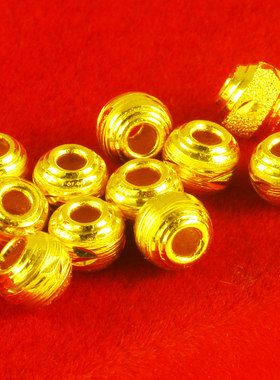 黄金首饰配件999足金转运珠子真金纯金24K金豆豆大小戒指手链