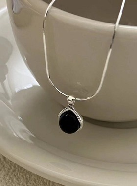 一恋精致黑色小水滴项链女简约时尚个性气质锁骨链百搭颈