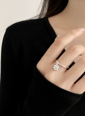 可调节开口戒指女小众设计2026新款简约百搭戒指女学生党素圈戒指