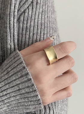 复古风开口戒指女小众设计关节戒指女轻奢高级感百搭素圈戒指食指