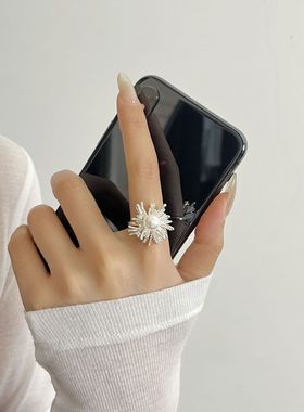 一恋甜美烟花时尚戒指女韩版个性百搭创意小众设计开口指环叠戴食