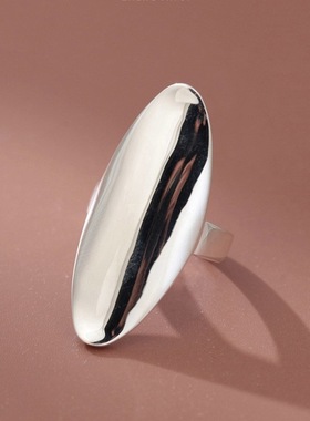 一恋几何弧面戒指女光面精致个性嘻哈开口指环ins风小众设计感食