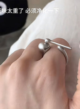 一恋趣味攒功德木鱼戒指女可敲版个性时尚去班味开口食指