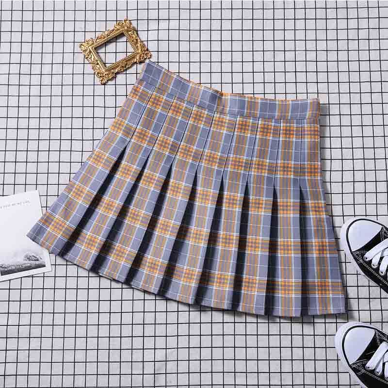 Women High Waist Pleated Skirt School Mini Skirts for Girls-图1