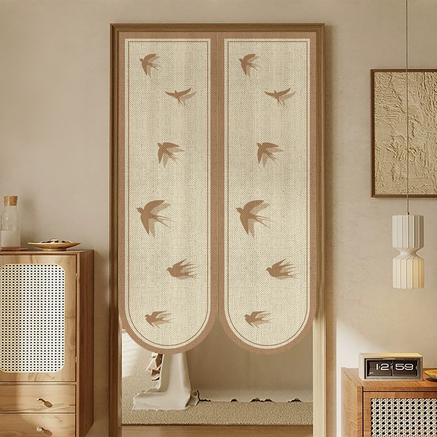 卡通异型高级门帘仿麻卧室隔断帘儿童布帘半帘卫生间遮挡帘免打孔,淘宝优惠券,粉丝福利购,淘宝优惠卷