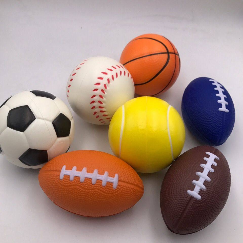 pu海绵实心软球儿童仿真玩具橄榄球医疗康复减压弹力球礼品可印刷