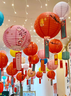 幼儿园国风纸灯笼走廊大厅挂吊饰